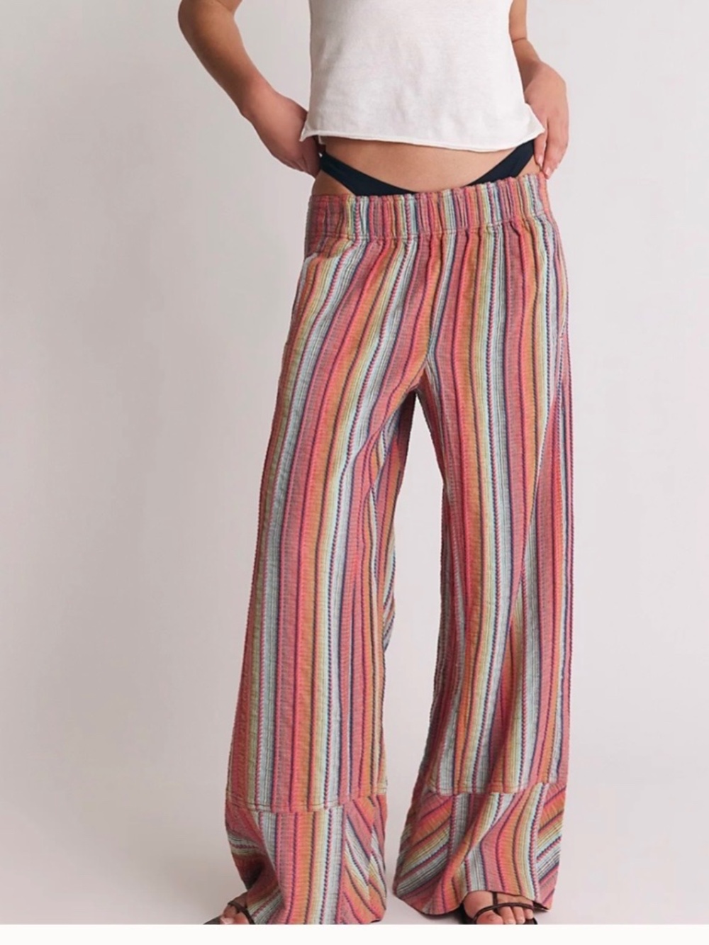 Day’s End Linen Striped Pull-On Pants
